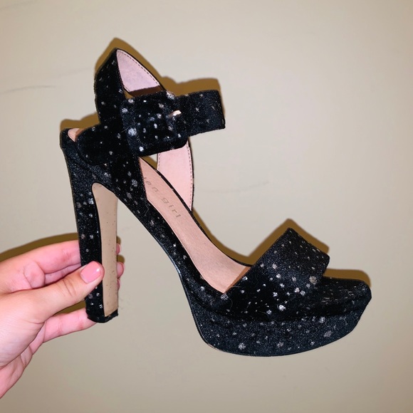 Madden Girl Shoes - MADDEN GIRL Black Strap Heel